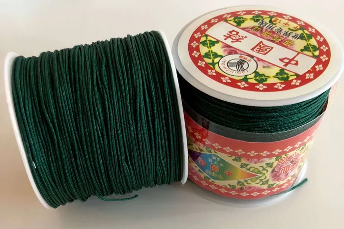 Peppy Beads Earrings 100 Yards 1MM Emerald Green Knotting Braided Nylon Cord 100 Yards Reel Shamballa Macrame Beading String