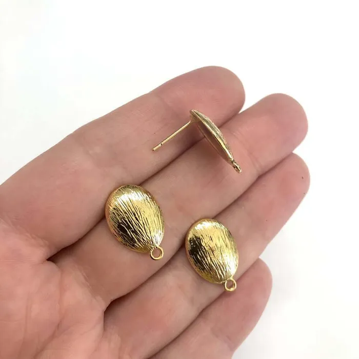 Peppy Beads Earrings 24Kt Gold Plated Brass Drop Stud Earrings 2 pcs in a pack