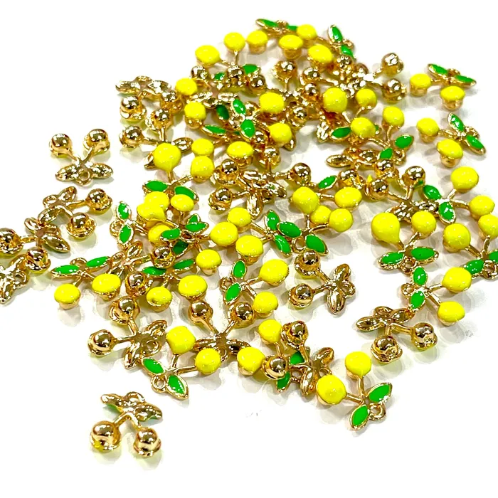 Peppy Beads Earrings 24Kt Gold Plated Cherry Charms 2 pcs in a pack Peppy Beads Earrings 24Kt Gold Plated Cherry Charms 2 pcs in a pack