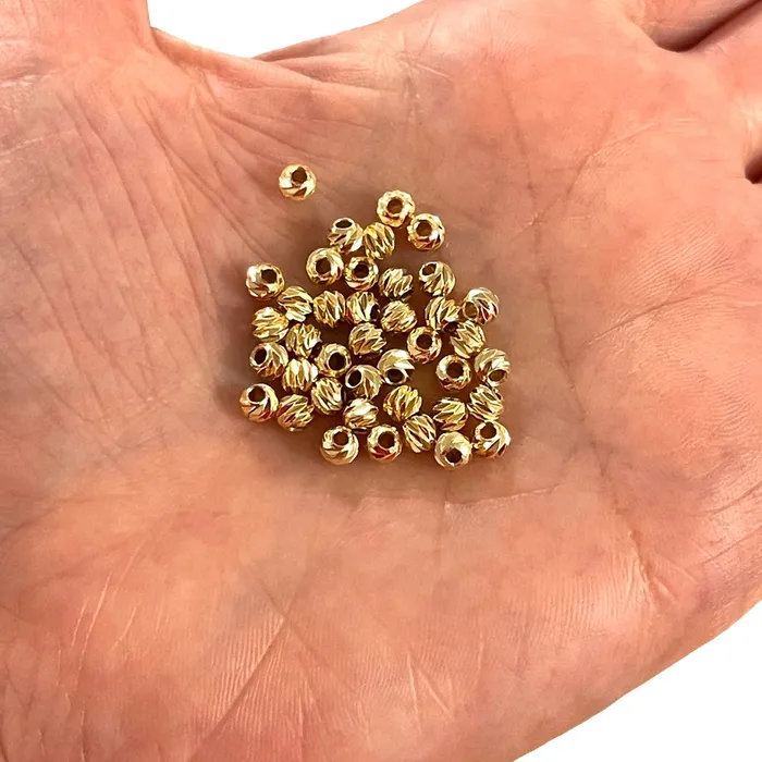 Peppy Beads Earrings 24Kt Gold Plated Laser Cut 4mm Spacer Beads 24Kt Gold Plated 4mm Dorica Spacer Beads 25 beads in a pack Peppy Beads Earrings 24Kt Gold Plated Laser Cut 4mm Spacer Beads 24Kt Gold Plated 4mm Dorica Spacer Beads 25 beads in a pack