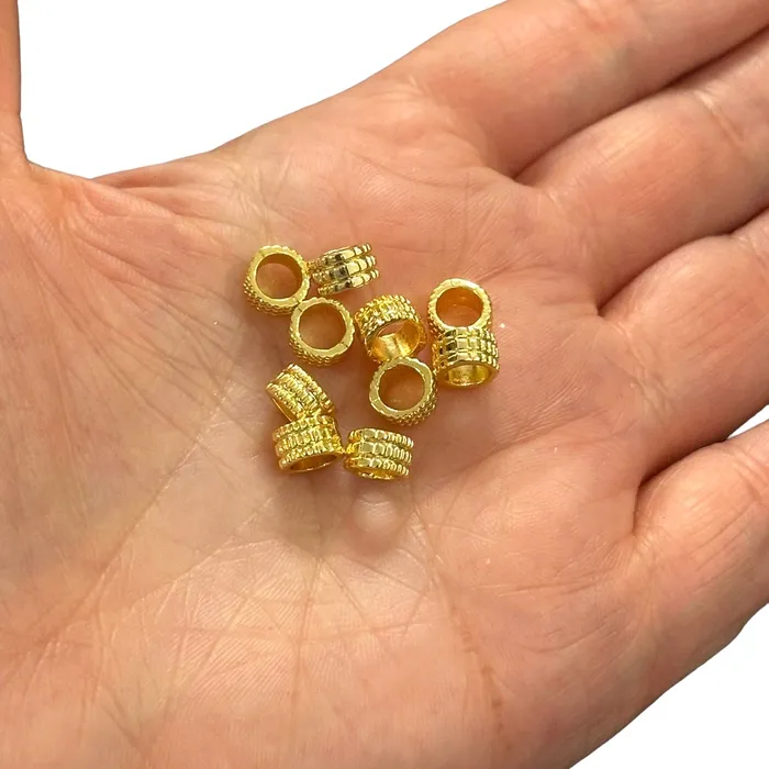 Peppy Beads Earrings 24Kt Gold Plated Rondelle Charms 10 pcs in a pack