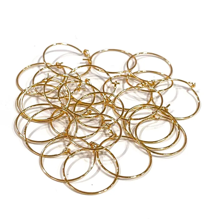 Peppy Beads Earrings 6 Pcs 24Kt Gold Plated Earring Hoops 20mm Gold Plated Earring Peppy Beads Earrings 6 Pcs 24Kt Gold Plated Earring Hoops 20mm Gold Plated Earring