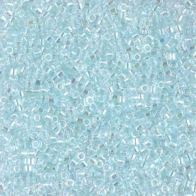 Peppy Beads Earrings DB0083 Lined Lt Aqua AB Miyuki Delica 110