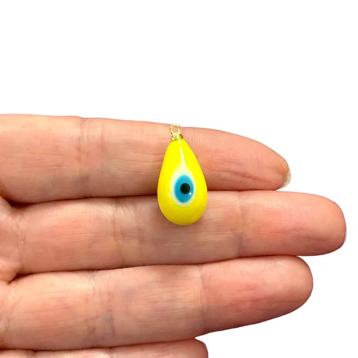 Peppy Beads Earrings Hand Made Murano Glass Double Side Evil Eye Drop Charm With 24Kt Gold Plated Pin Peppy Beads Earrings Hand Made Murano Glass Double Side Evil Eye Drop Charm With 24Kt Gold Plated Pin
