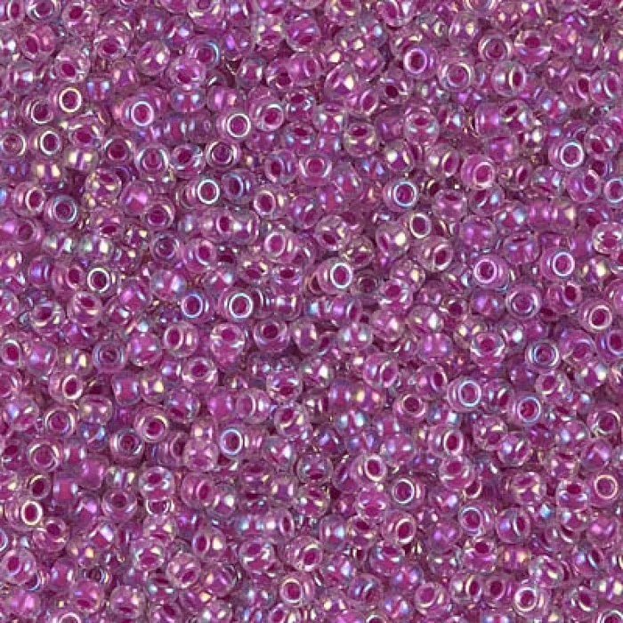Peppy Beads Earrings Miyuki Seed Beads 60 Raspberry Lined Crystal AB 0264