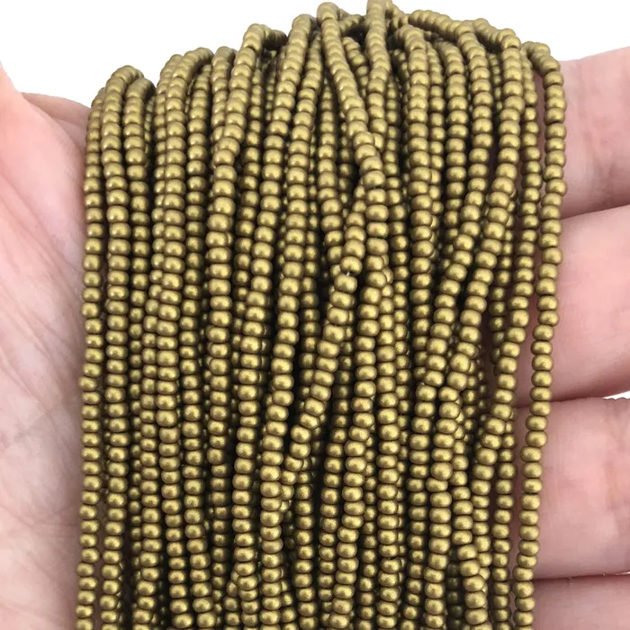 Peppy Beads Earrings Preciosa Coated Seed Beads 110 01720 Soft Bronze PRCS1107