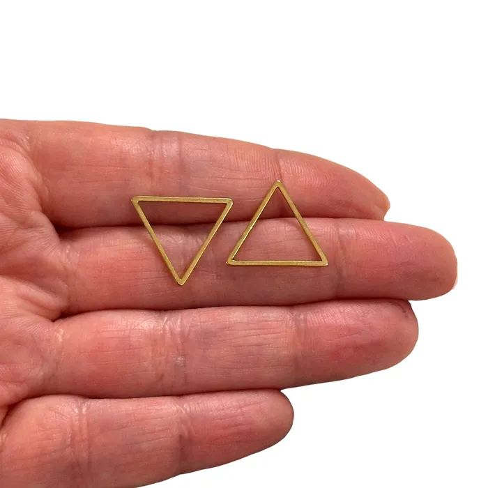 Peppy Beads Earrings Stainless Steel 24Kt Gold Plated 18mm Triangle Connector Charms Peppy Beads Earrings Stainless Steel 24Kt Gold Plated 18mm Triangle Connector Charms