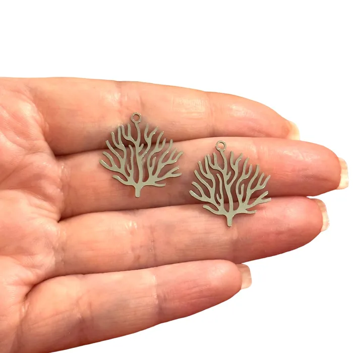 Peppy Beads Earrings Stainless Steel Coral Reef Charms Laser Cut Coral Reef Charms 2 pcs in a pack Peppy Beads Earrings Stainless Steel Coral Reef Charms Laser Cut Coral Reef Charms 2 pcs in a pack