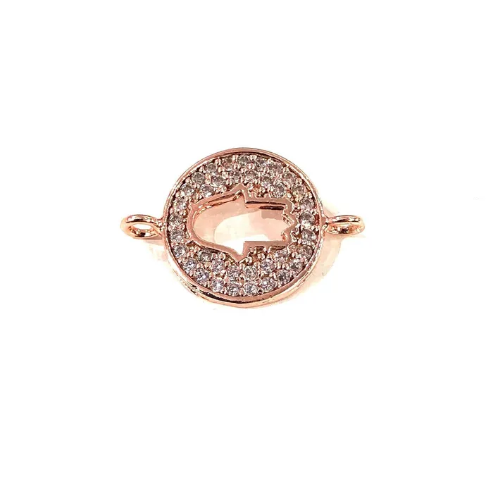 Peppy Beads Hamsa Double Loop Rose Gold Plated Charms Bracelet Charms Connector Charms Bracelets Peppy Beads Hamsa Double Loop Rose Gold Plated Charms Bracelet Charms Connector Charms Bracelets