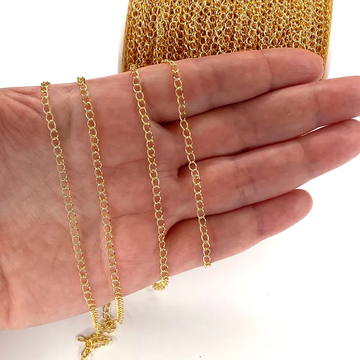 Peppy Beads Necklaces 100 Meters Reel BULK 24Kt Gold Plated Extender Chain 3mm Gold Plated Extender Chain 100 Meters330 Feet Extender Chain Peppy Beads Necklaces 100 Meters Reel BULK 24Kt Gold Plated Extender Chain 3mm Gold Plated Extender Chain 100 Meters330 Feet Extender Chain
