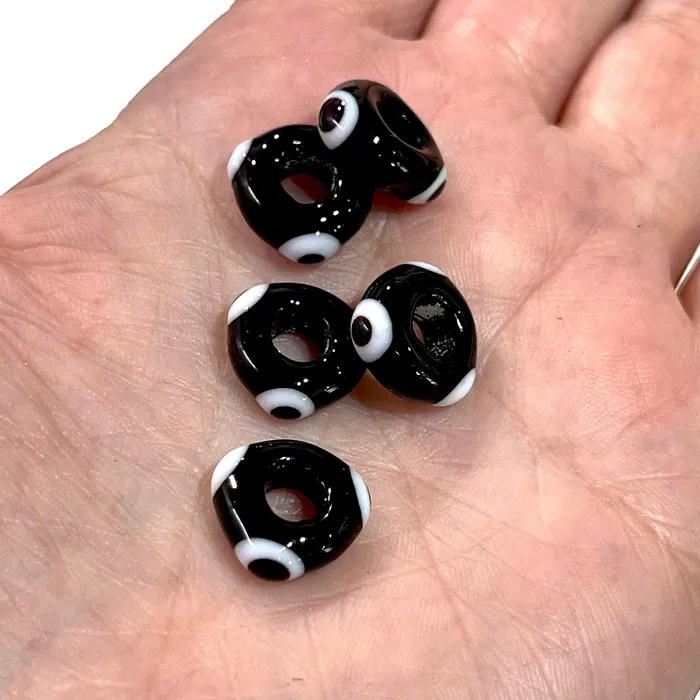 Peppy Beads Necklaces Hand Made Large Hole Evil Eye Beads Pandora Fit Glass Beads 5 Pcs in a pack Peppy Beads Necklaces Hand Made Large Hole Evil Eye Beads Pandora Fit Glass Beads 5 Pcs in a pack