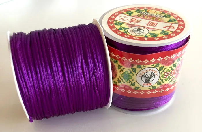 Peppy Beads Orchid Rattail Cord Kumihimo Cord Satin Silk Cord Satin Nylon Cord Macrame Knotting DIY Beading String Thread Cording 15mm Earrings