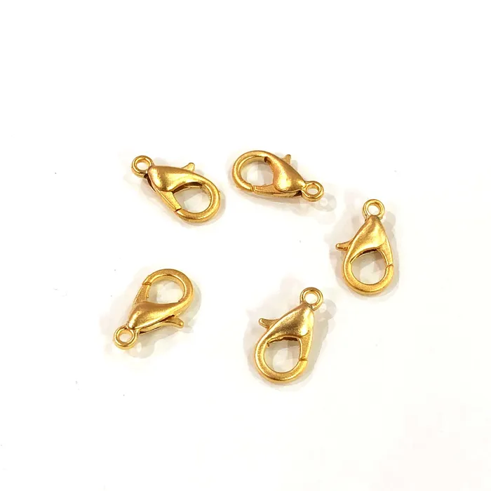 Peppy Beads PreStyled Sets 24K Matte Gold Plated Lobster Clasps 10mm x 6mm 501 Brass Lobster Claw Clasp Peppy Beads PreStyled Sets 24K Matte Gold Plated Lobster Clasps 10mm x 6mm 501 Brass Lobster Claw Clasp