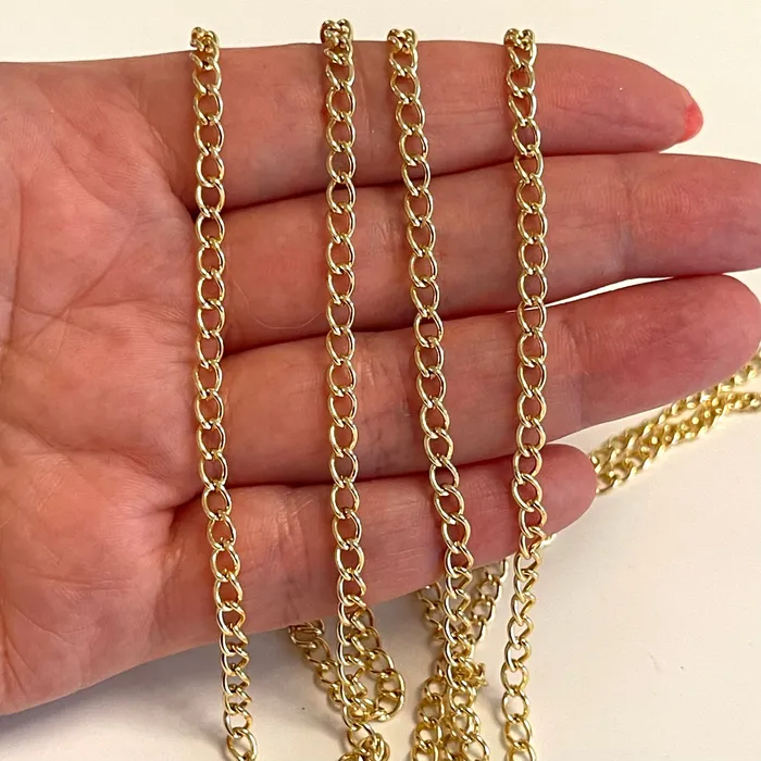 Peppy Beads Rings 165 Foot Bulk 24Kt Gold Plated 4x3mm Gourmet Chain Gold Plated Open Link Chain
