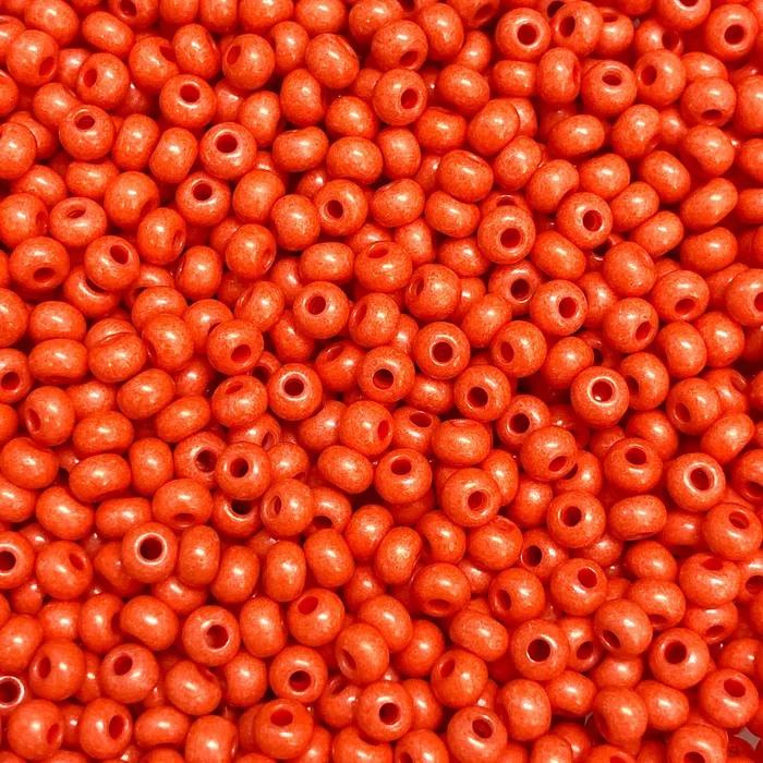 Peppy Beads Rings Preciosa Seed Beads 60 RocaillesRound Hole100 Gr16A91 Orange Intensive Dyed Chalkwhite