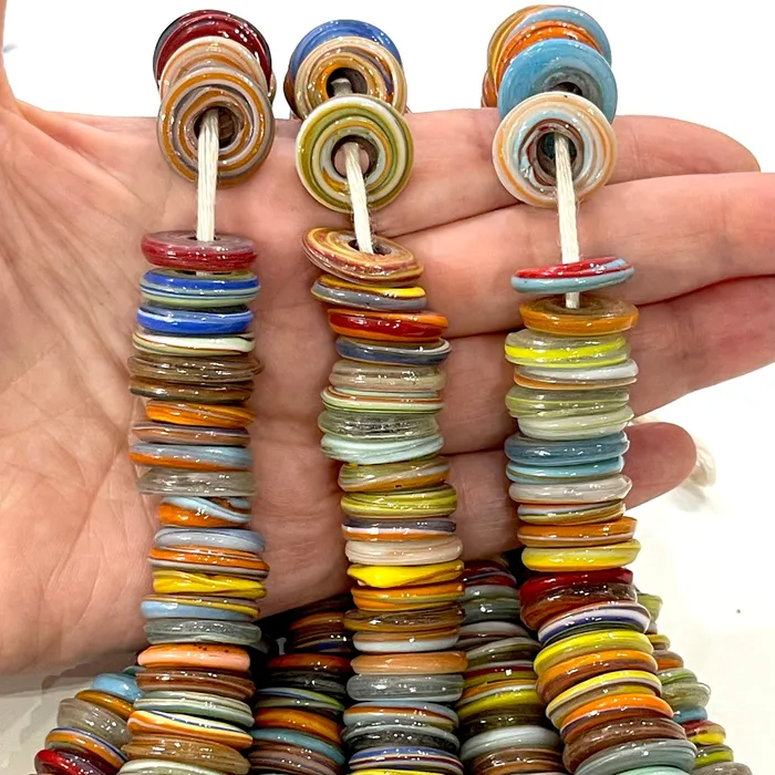 Peppy Beads Rings Turkish Artisan Hand Made Glass Large Ring Beads 50 Beads in a pack