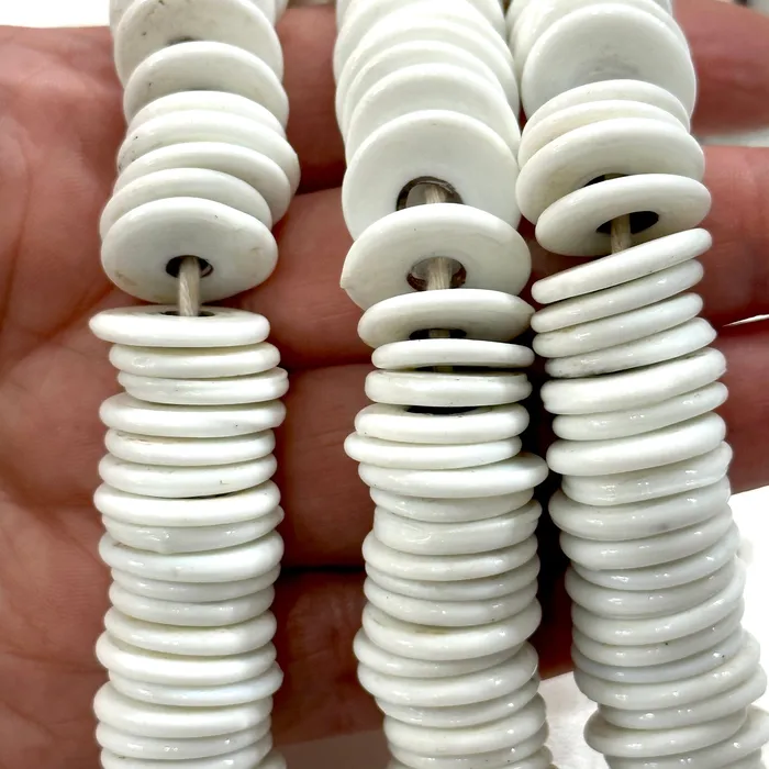 Peppy Beads Rings Turkish Artisan Hand Made White Glass Large Ring Beads 50 Beads in a pack Peppy Beads Rings Turkish Artisan Hand Made White Glass Large Ring Beads 50 Beads in a pack