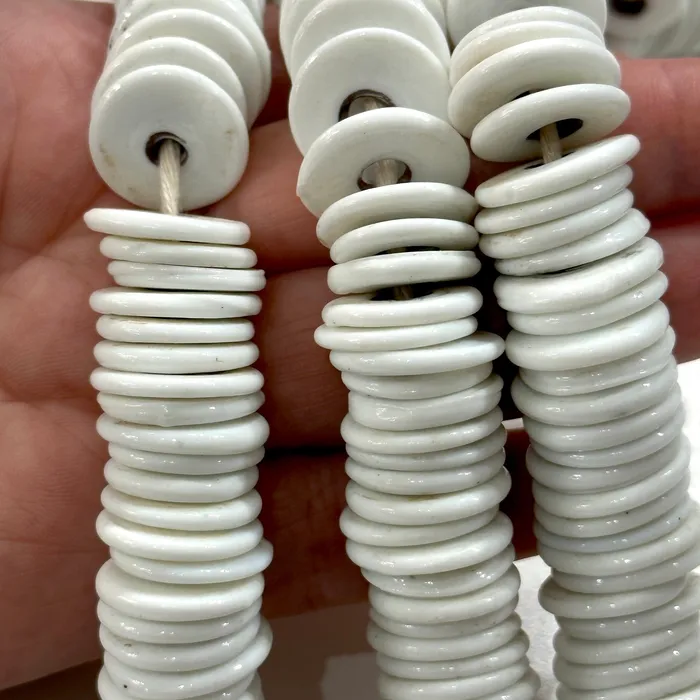 Peppy Beads Rings Turkish Artisan Hand Made White Glass Large Ring Beads 50 Beads in a pack Peppy Beads Rings Turkish Artisan Hand Made White Glass Large Ring Beads 50 Beads in a pack