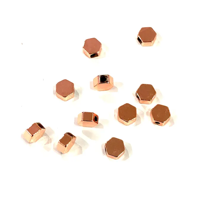 Peppy Beads Rose Gold Plated Hexagon Spacer Charms Rose Gold Hexagon Charms Earrings Peppy Beads Rose Gold Plated Hexagon Spacer Charms Rose Gold Hexagon Charms Earrings