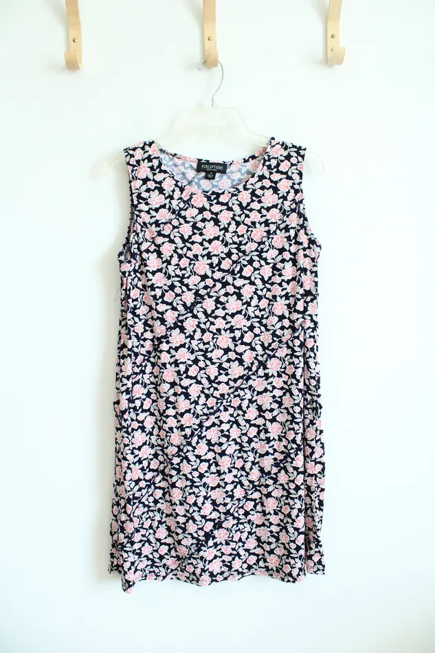 Perceptions Rings Perceptions Navy Pink Floral Dress 14