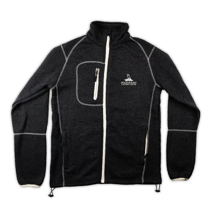 Polynesian Cultural Center Logo Full Zipper Fleece Jacket GOGOSPORTS Earrings