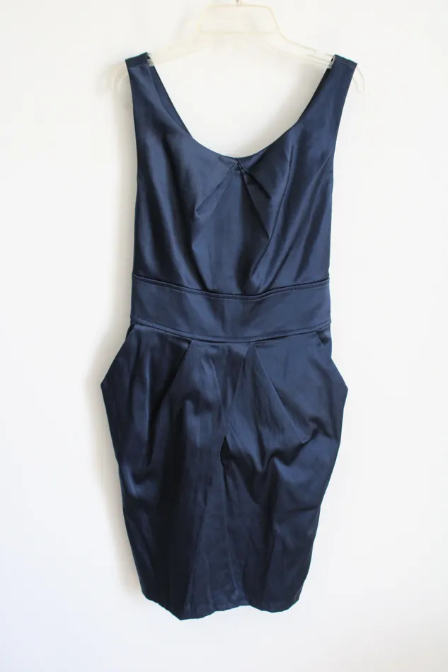 Pompous Girly Rings Pompous Girly Navy Blue Satin Dress 13