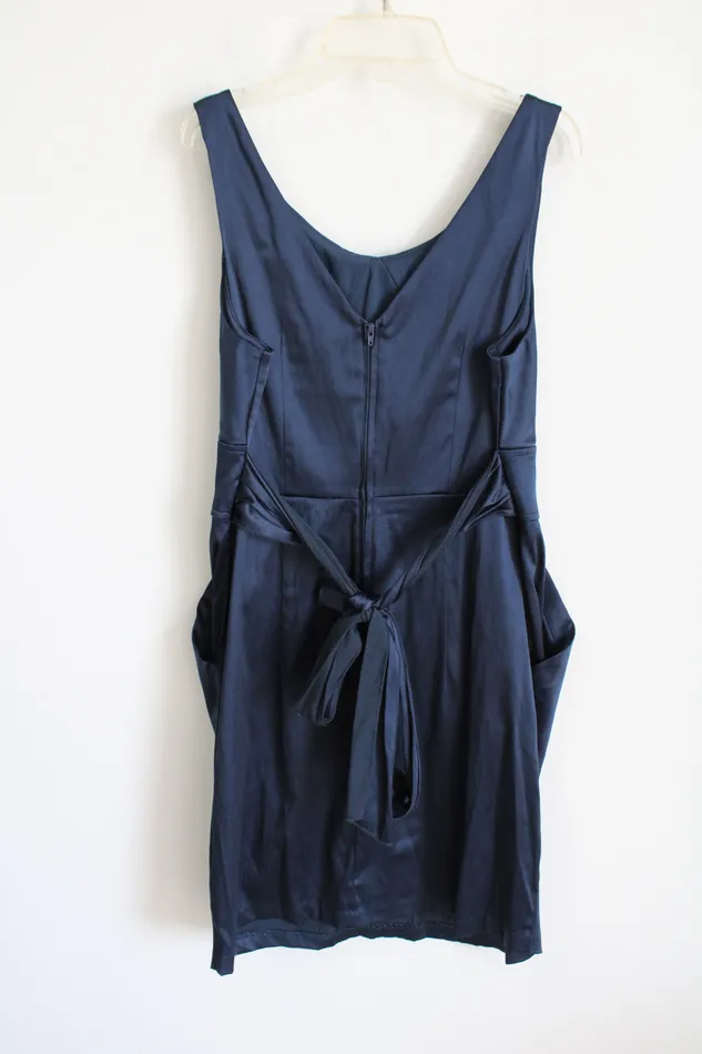 Pompous Girly Rings Pompous Girly Navy Blue Satin Dress 13