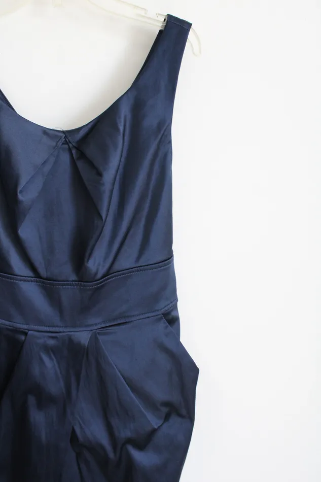 Pompous Girly Rings Pompous Girly Navy Blue Satin Dress 13