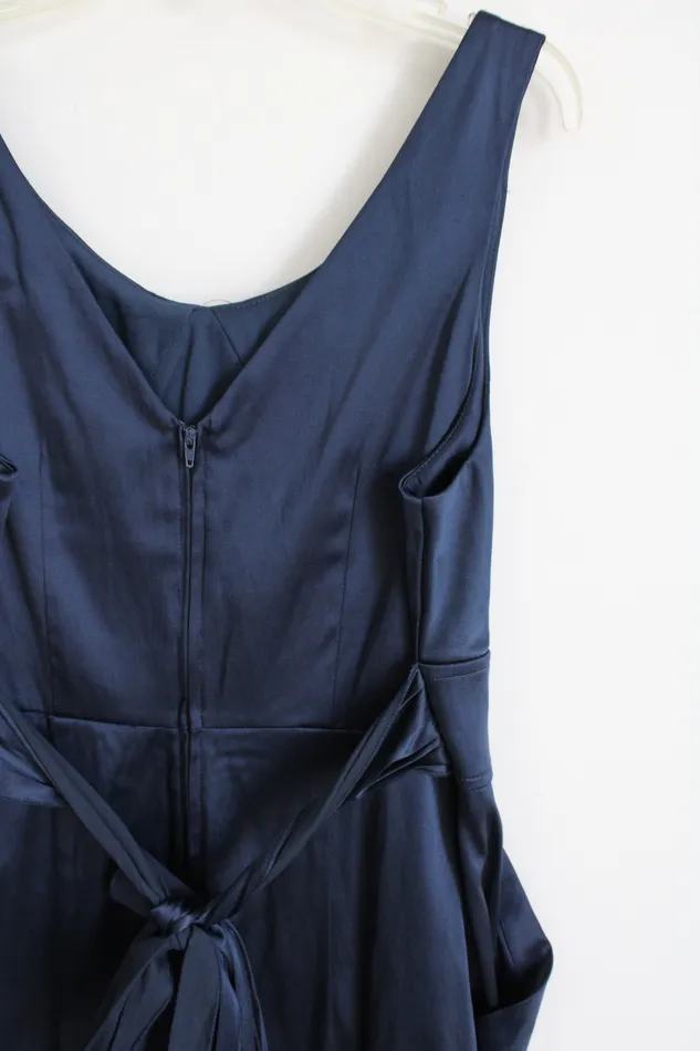 Pompous Girly Rings Pompous Girly Navy Blue Satin Dress 13