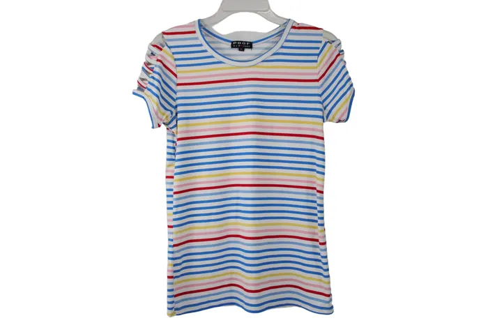 Poof Earrings Poof Rainbow Striped Shirt M
