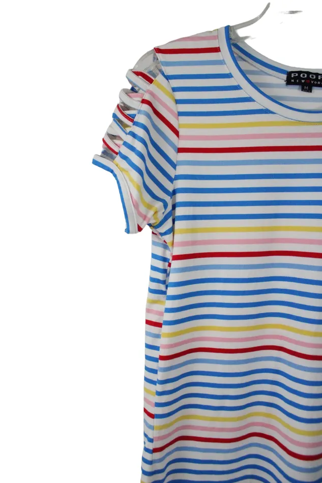 Poof Earrings Poof Rainbow Striped Shirt M