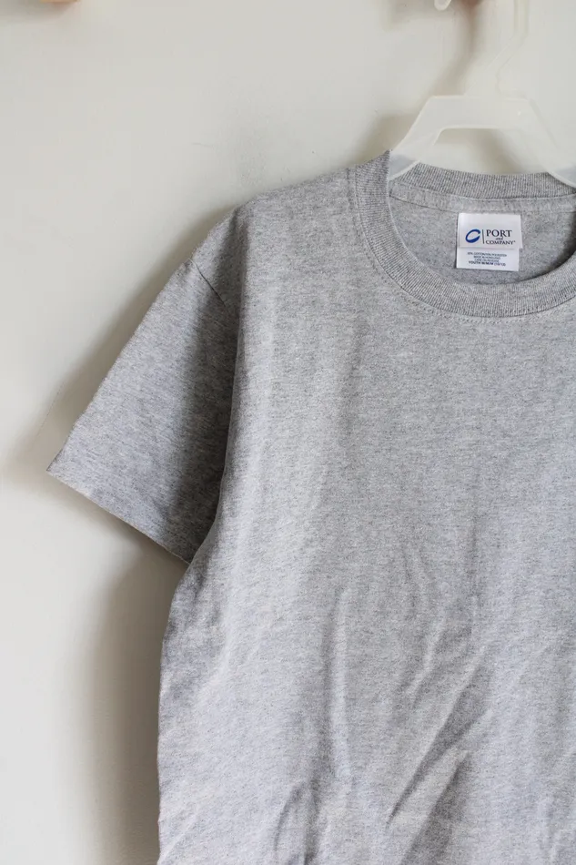 Port And Company Necklaces Port And Company Gray Cotton Shirt Youth M 1012