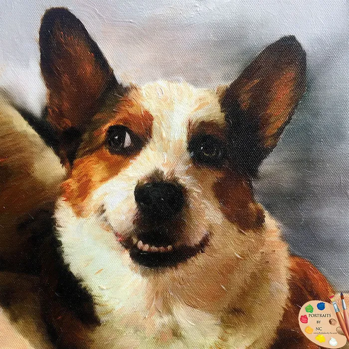 Portraits by NC Corgi Dog Portrait Custom Painted Corgi Portraits Necklaces