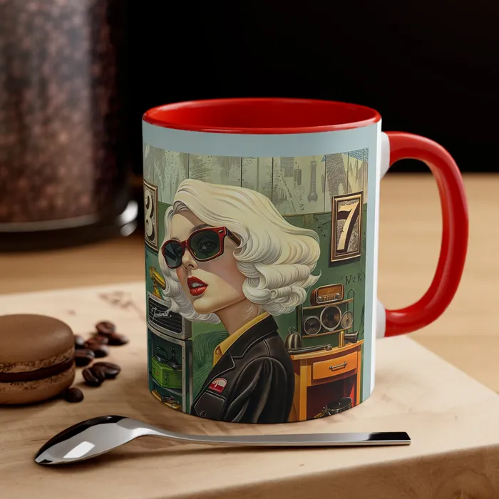 Portraits by NC Earrings Accent Coffee Mug 11oz Tool Time Blonde
