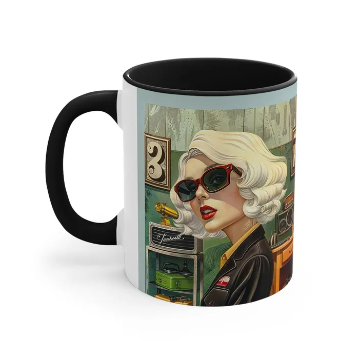 Portraits by NC Earrings Accent Coffee Mug 11oz Tool Time Blonde