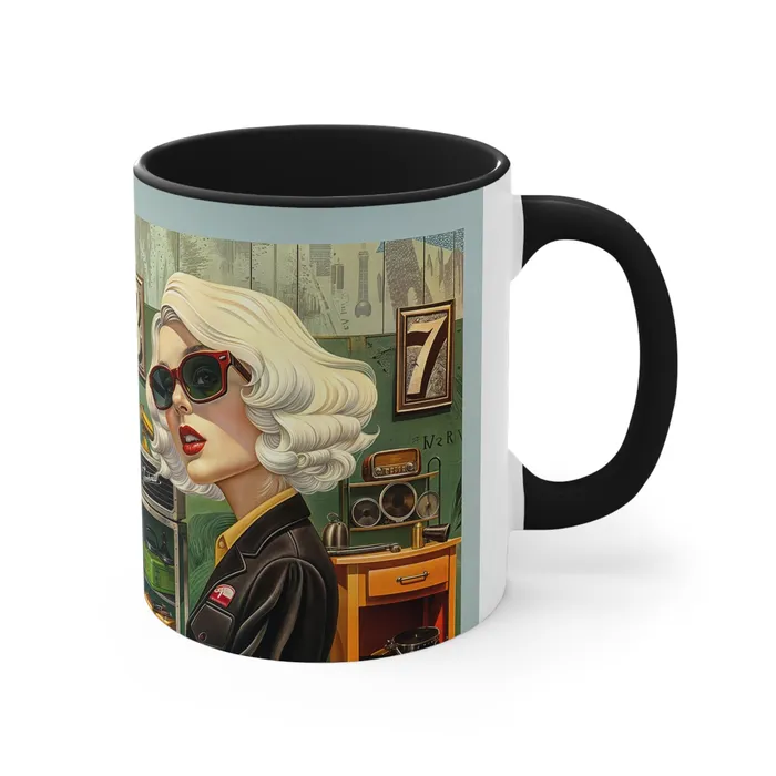 Portraits by NC Earrings Accent Coffee Mug 11oz Tool Time Blonde