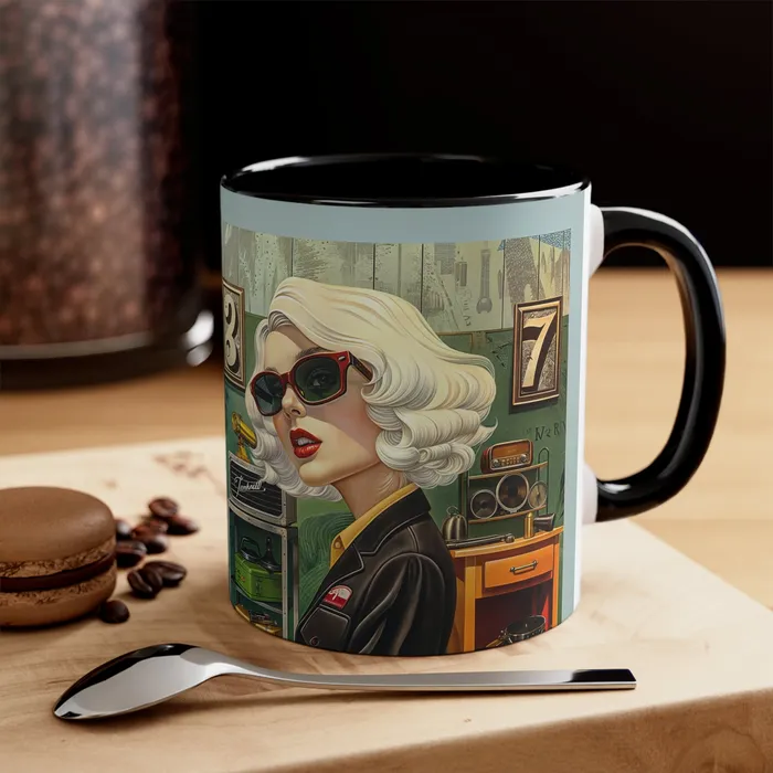Portraits by NC Earrings Accent Coffee Mug 11oz Tool Time Blonde