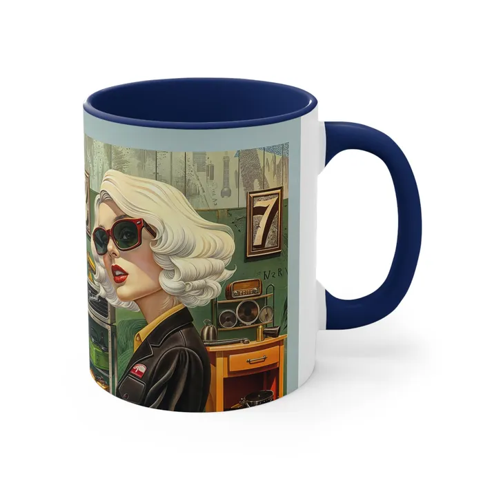 Portraits by NC Earrings Accent Coffee Mug 11oz Tool Time Blonde
