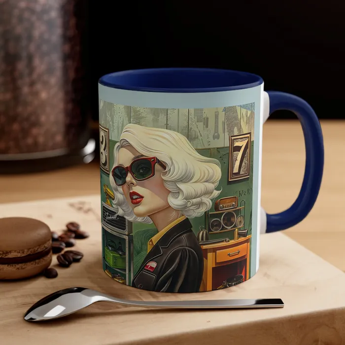 Portraits by NC Earrings Accent Coffee Mug 11oz Tool Time Blonde