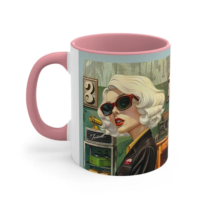 Portraits by NC Earrings Accent Coffee Mug 11oz Tool Time Blonde