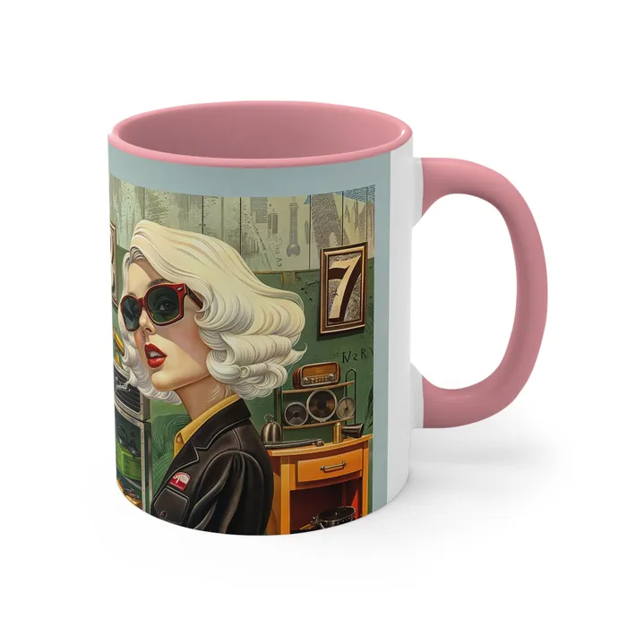 Portraits by NC Earrings Accent Coffee Mug 11oz Tool Time Blonde