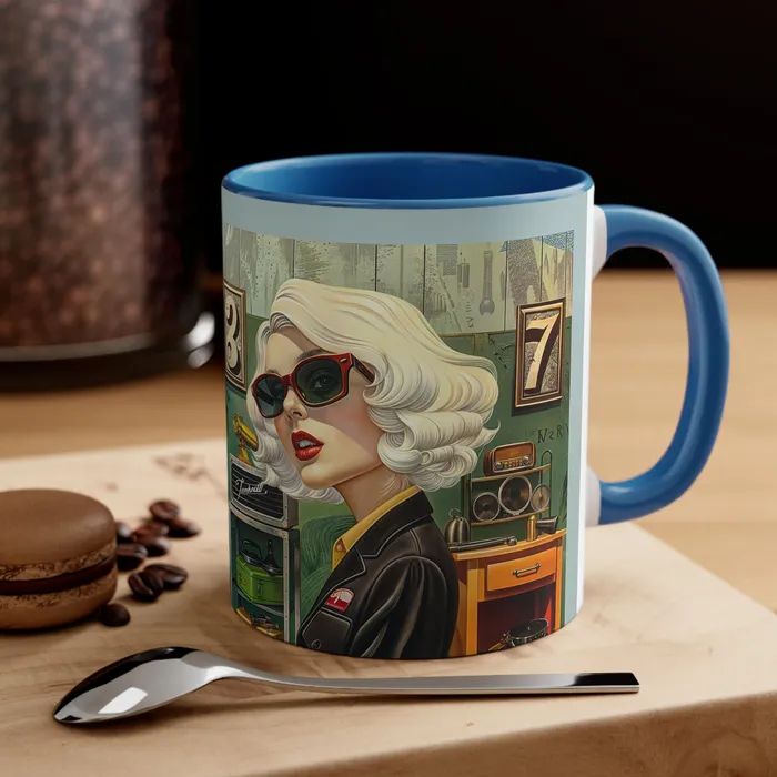 Portraits by NC Earrings Accent Coffee Mug 11oz Tool Time Blonde