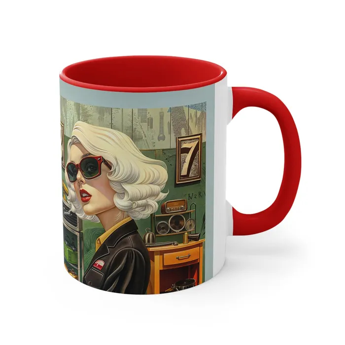 Portraits by NC Earrings Accent Coffee Mug 11oz Tool Time Blonde