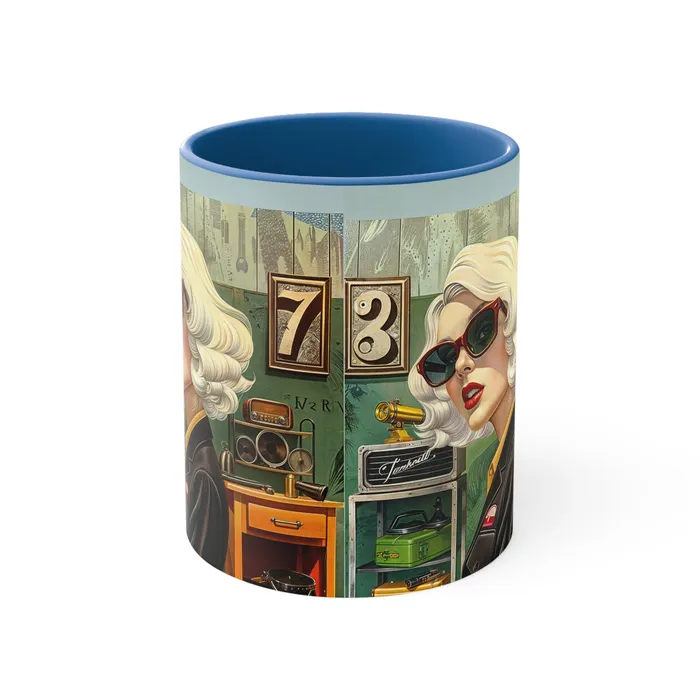 Portraits by NC Earrings Accent Coffee Mug 11oz Tool Time Blonde