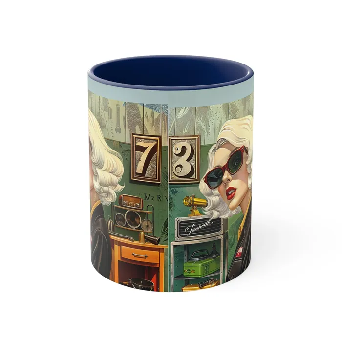 Portraits by NC Earrings Accent Coffee Mug 11oz Tool Time Blonde