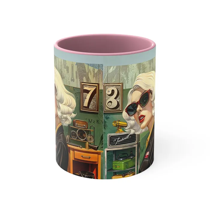 Portraits by NC Earrings Accent Coffee Mug 11oz Tool Time Blonde