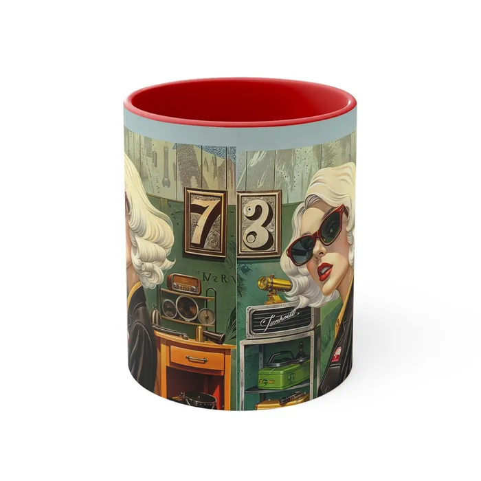 Portraits by NC Earrings Accent Coffee Mug 11oz Tool Time Blonde
