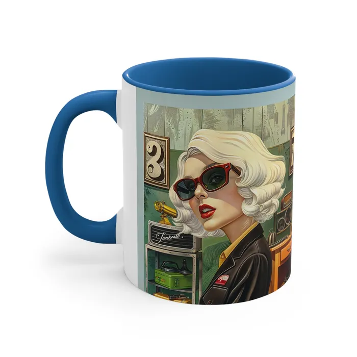 Portraits by NC Earrings Accent Coffee Mug 11oz Tool Time Blonde