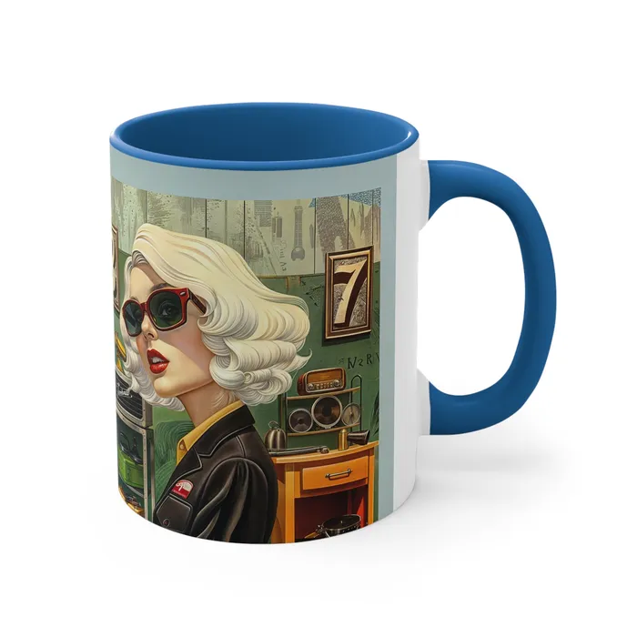 Portraits by NC Earrings Accent Coffee Mug 11oz Tool Time Blonde