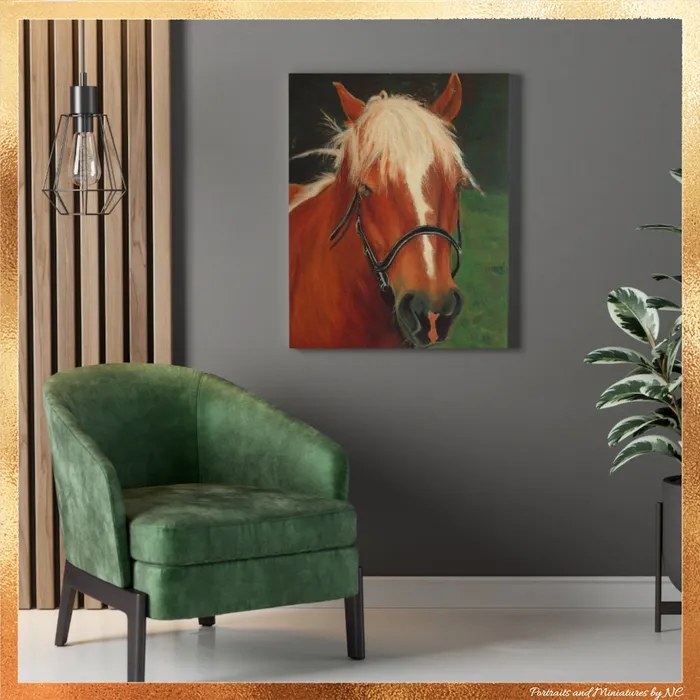 Portraits by NC Earrings Brown Horse Stretched Canvas Print